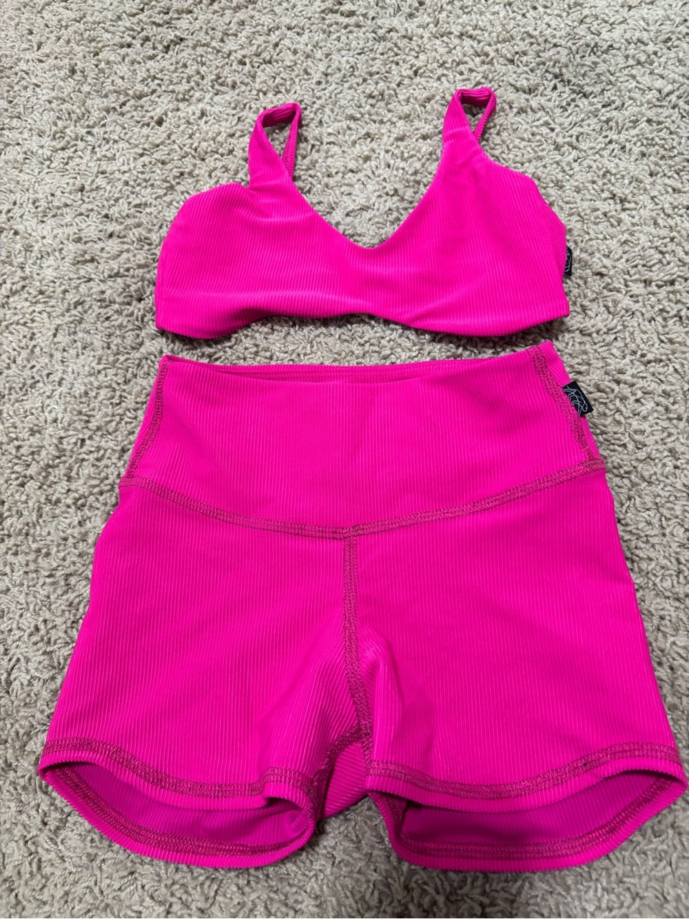 Tiger Friday Hot Pink Ribbed Set